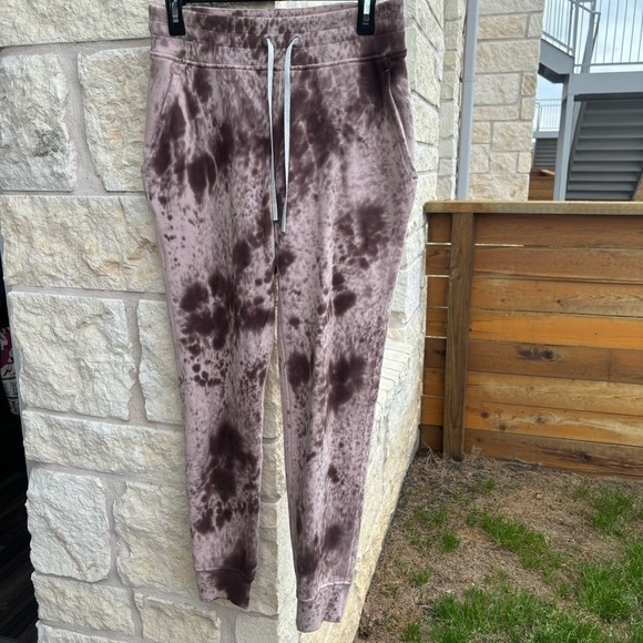 Lululemon Women's Tie Dye Pink Brown Joggers Sz 6 Pockets Wide Band Waist Pants - Picture 3 of 7
